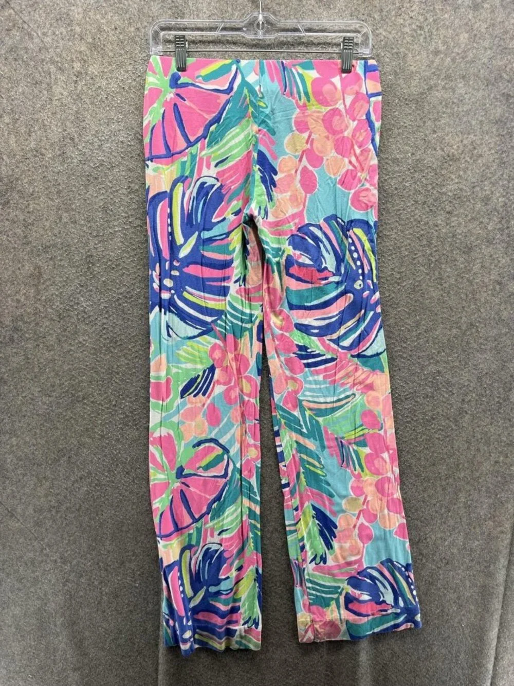 Lilly Pulitzer Sweatpants Womens Small Multicolor Floral Jersey Wide Leg Stretch